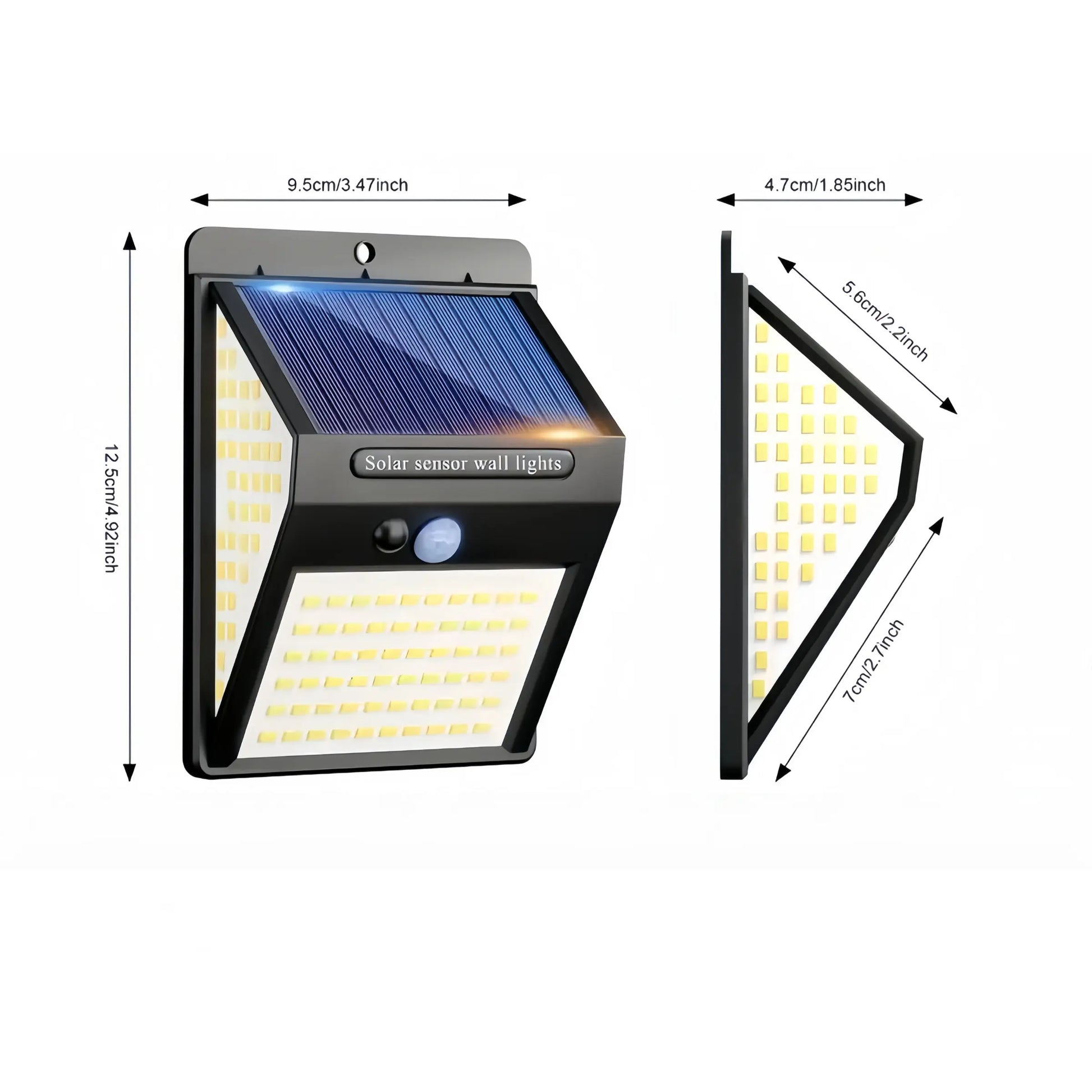 140-LED Solar Security Lights for Outdoor Use, 270° Wide-Angle Waterproof Solar-Powered Durable Wall Lights with 3 Modes, Ideal for Garden, Fence, Door and Yard