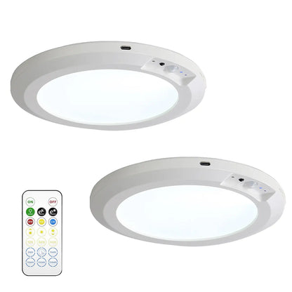 Rechargeable Wireless Sensor Ceiling Light with Remote Control and USB Charging for Versatile Indoor and Outdoor Use