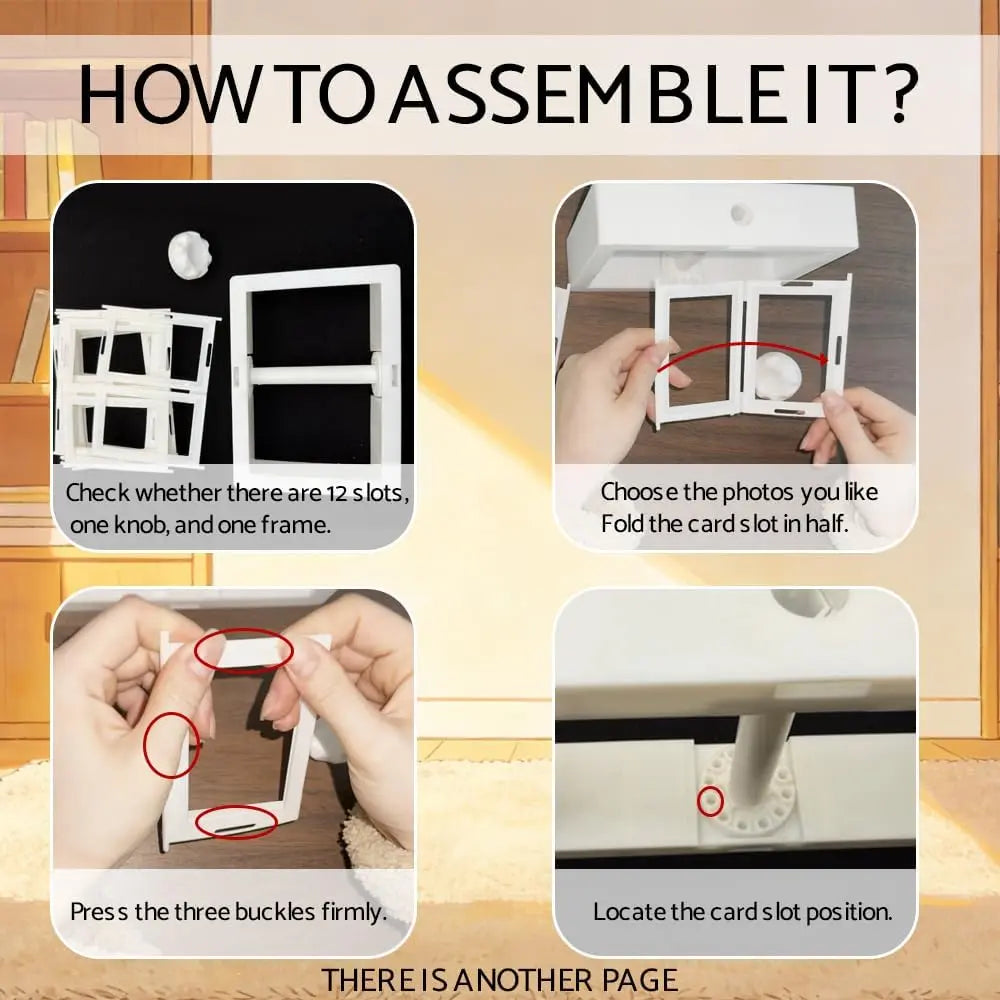 Rotating Film Frame Flip Album - 24-Item Capacity, DIY Display Holder, Card & Desktop Decor, Ideal Gift for Collectors