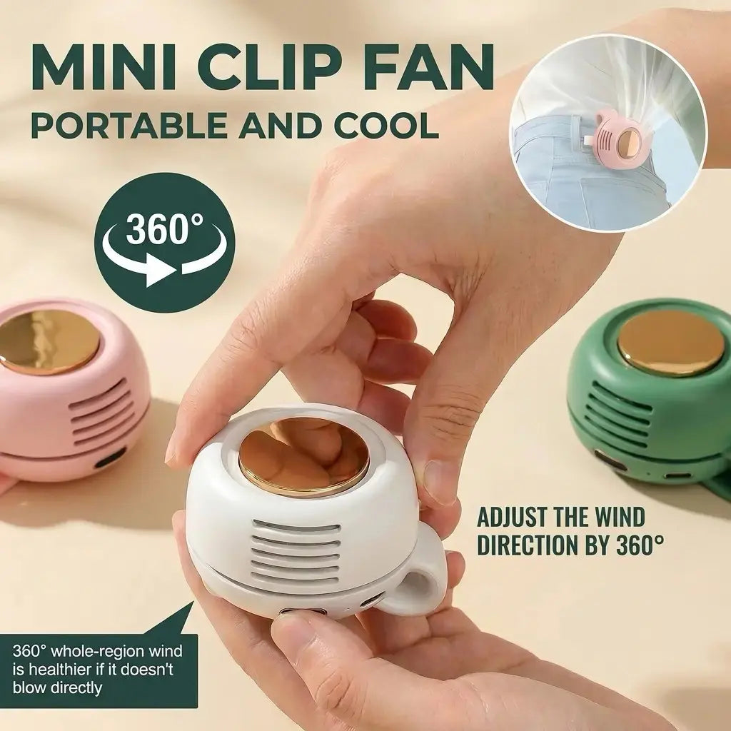 Westdeer Portable Silent Mini Bladeless Electric Fan - Adjustable 3-Speed Waist Fan, Rechargeable Handheld Turbo Fan for Outdoor Travel and Personal Use, Ideal Gift for Father's Day