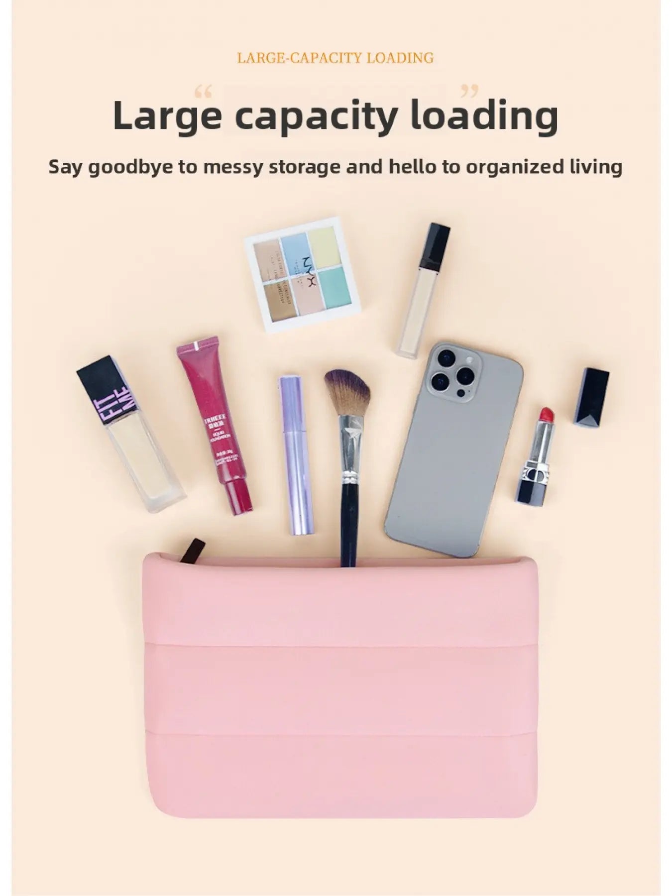 1PC Women'S Multifunctional Neoprene Travel Bag, Lightweight Shockproof Organizer for Cosmetics & Electronics