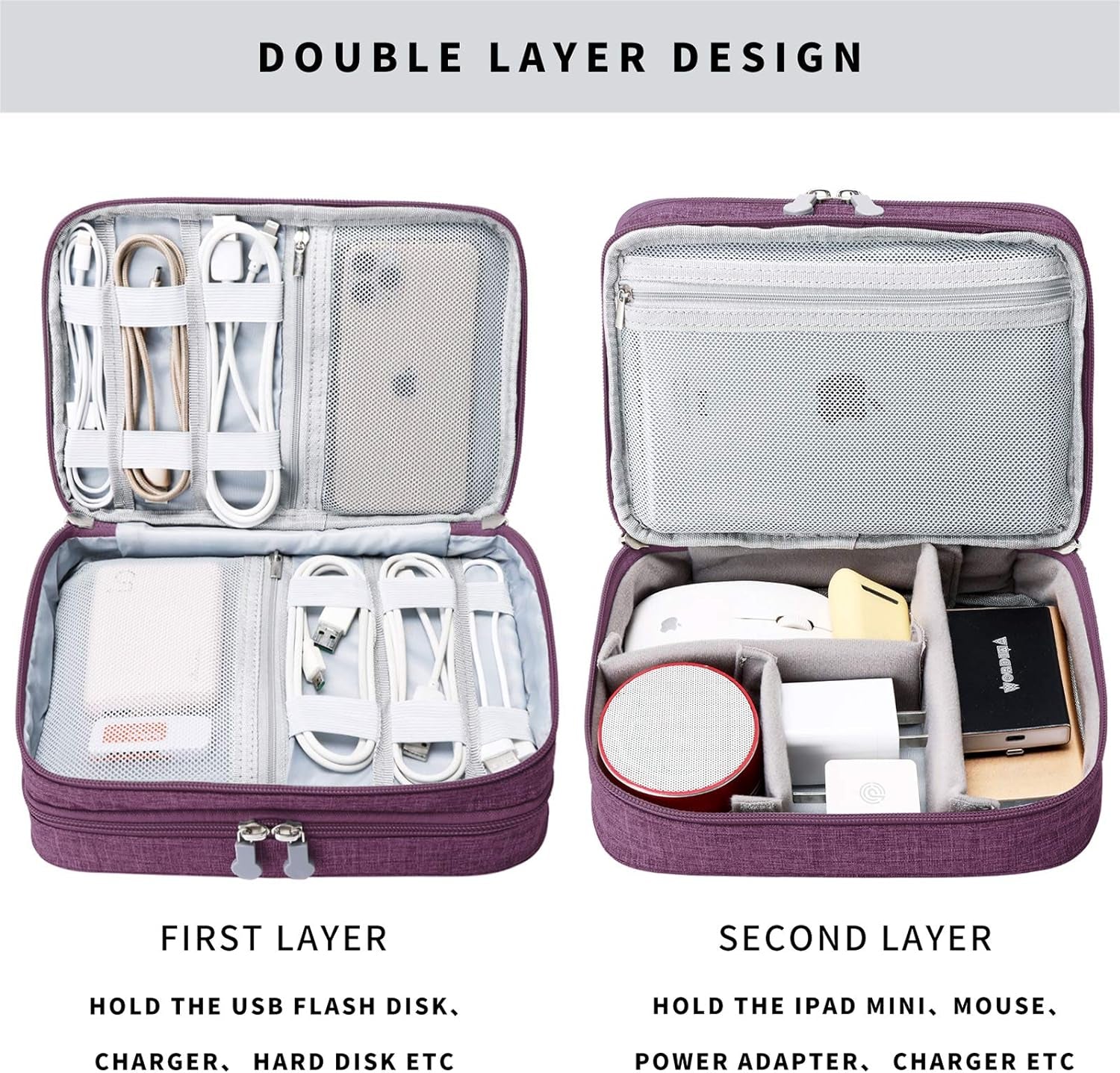 Stay organized on the go with our stylish Purple Travel Cable Organizer Bag! Perfect for all your electronic accessories like chargers, cords, and more! #TravelEssentials #Organization