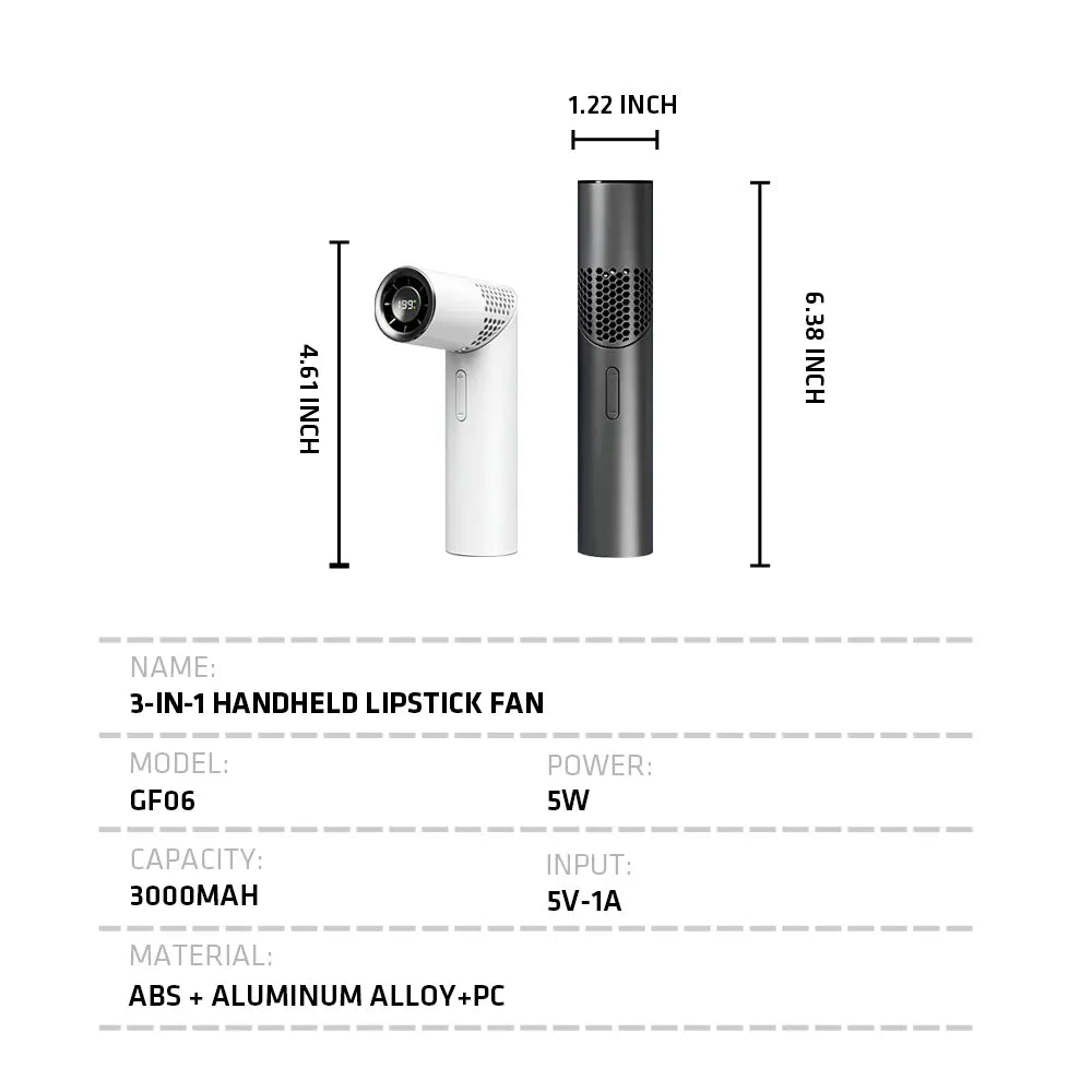 Handheld and neck fan for hands-free cooling