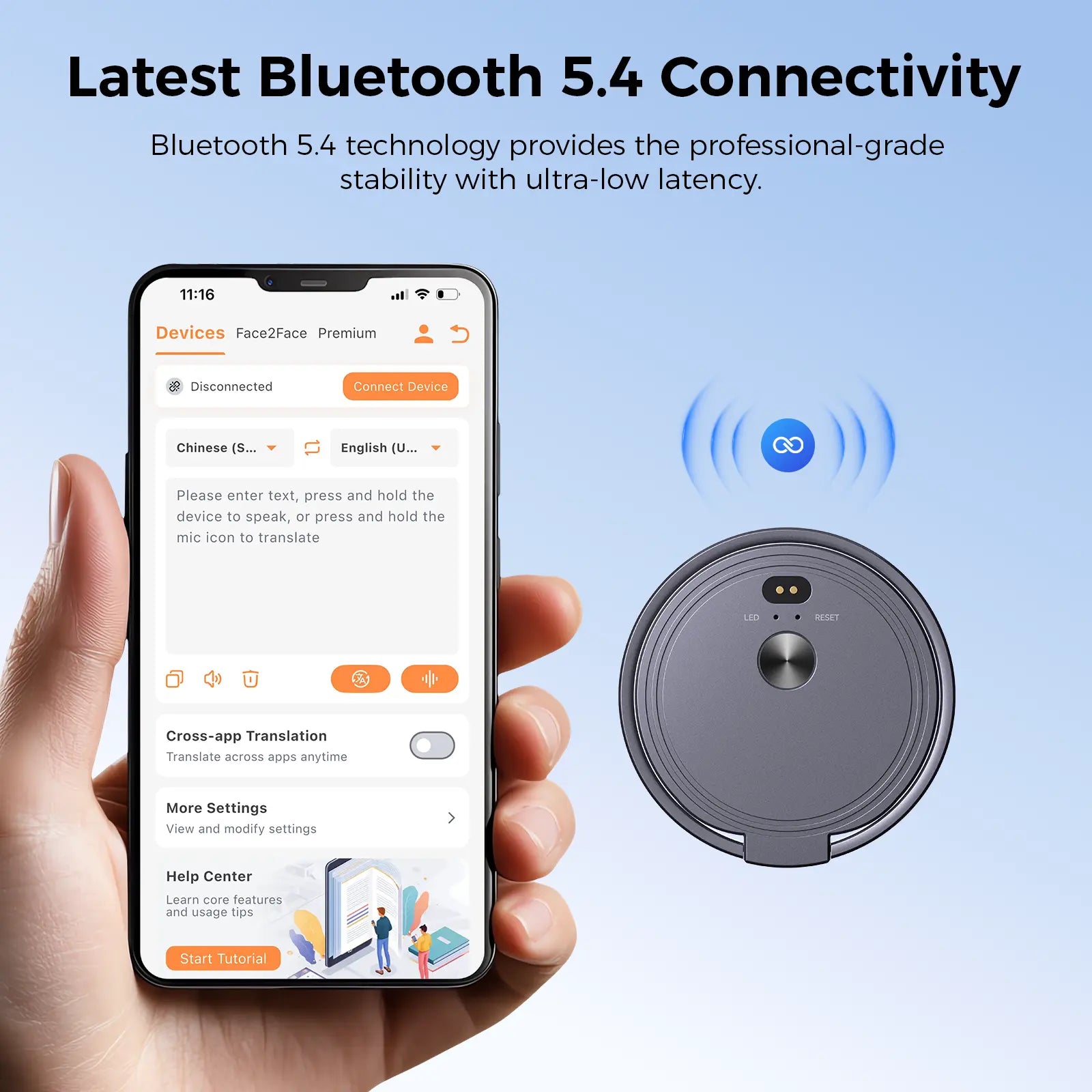 Boean 3-In-1 Portable Al Voice Translator-Support 100+ Language Smarter, Real-Time Translation, Cross-App Translation, Phone Holder, Cross App Translation, Audio Recording, GPT-5