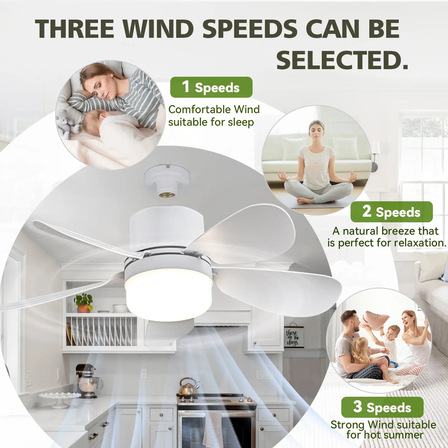 ASALL Remote-Controlled Socket Fan Light - Portable Ceiling Fan with Dimming Function, 1000 Lumens, Compatible with E26/E27 for Kitchen, Bedroom, and Living Room