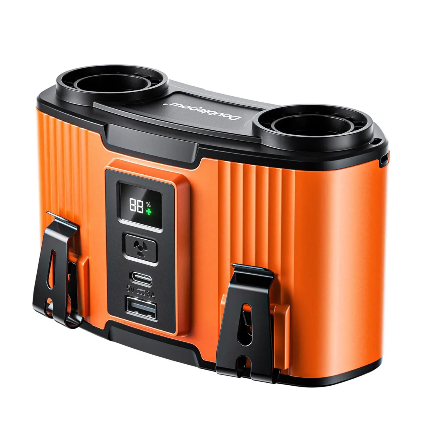 Doublepow Gen2 Waist Fan 24000Mah, Portable Dual Waist Fan, Power Bank USB Rechargeable Clip on Belt for Working, with Charging Dock,Dual Air Ducts Motors, 10 Speeds & 40H, Wearable Neck Fan Cooling for Camping, Outdoor, Travel
