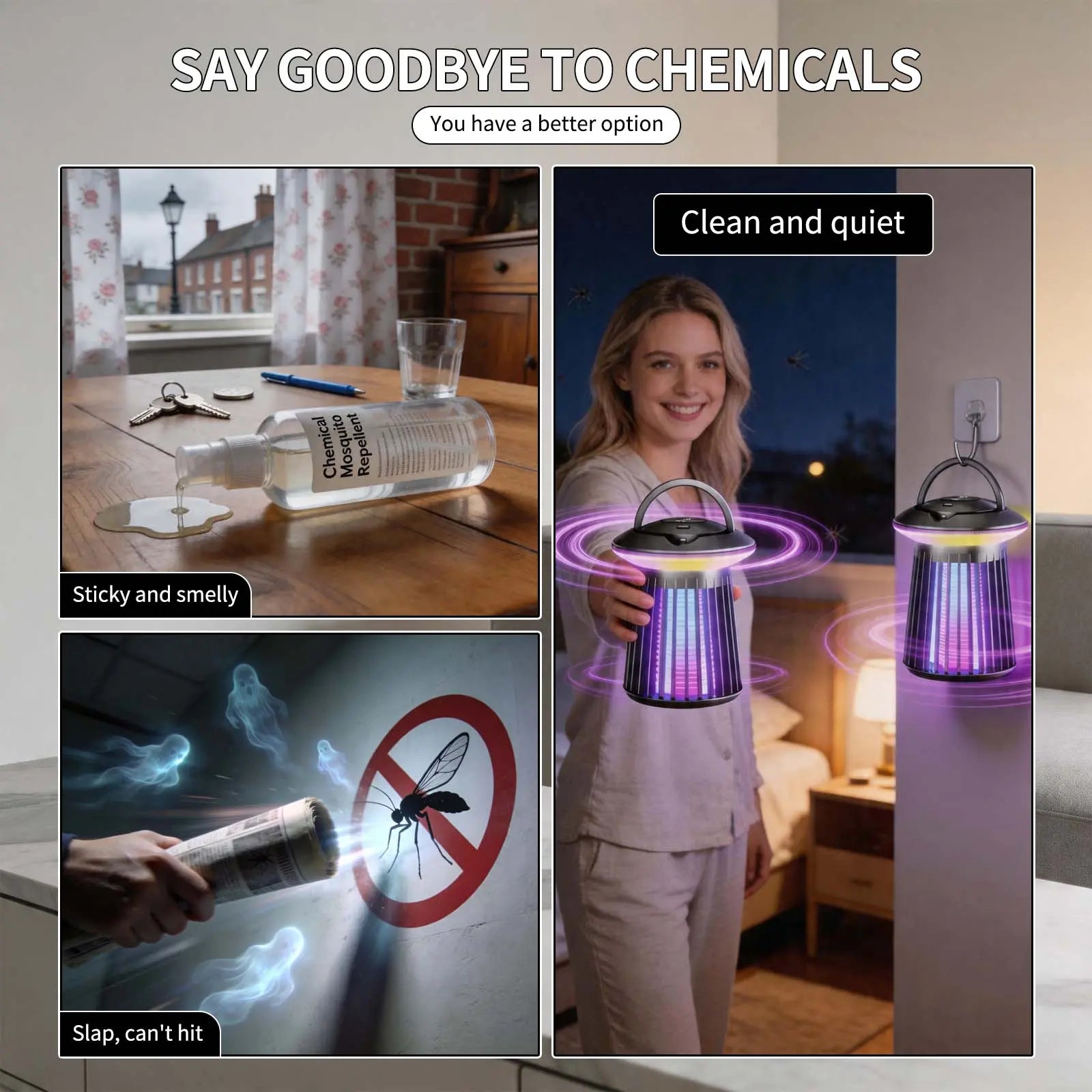 12Th Generation-Uv Light Mosquito Trap Lamp for Indoor Use, Portable Night Light with Quiet Operation
