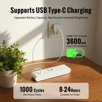 Rechargeable Wireless Wall Light with Remote and Touch Control, 360° Adjustable, Three Color Temperatures for Contemporary Home Decor