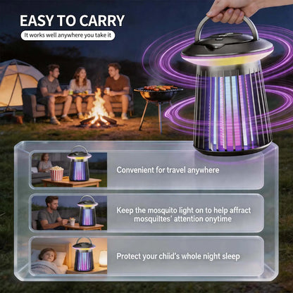 12Th Generation-Uv Light Mosquito Trap Lamp for Indoor Use, Portable Night Light with Quiet Operation