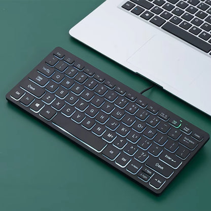 Compact mini wired USB keyboard for laptop and desktop computers