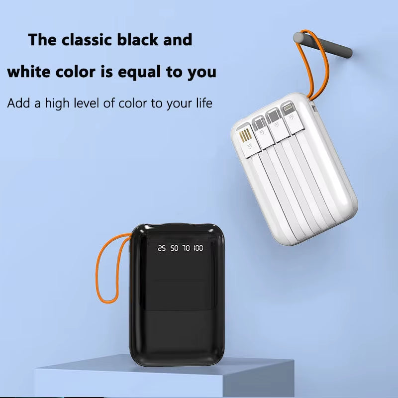 4-in-1 Mini Power Bank - Fast Charging Solution for iPhone and Xiaomi, Ideal for Portable Use