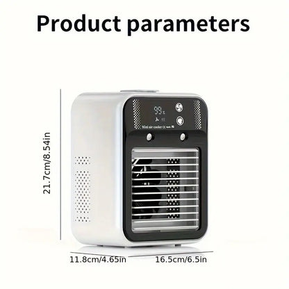 2026 Portable 3-in-1 Fan and Evaporative Cooler with Dual Mist Speeds for Personal Use in Bedroom, Office, and Camping