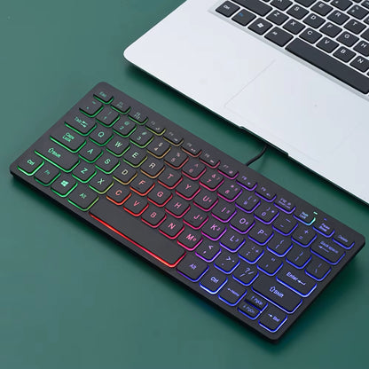 Compact mini wired USB keyboard for laptop and desktop computers