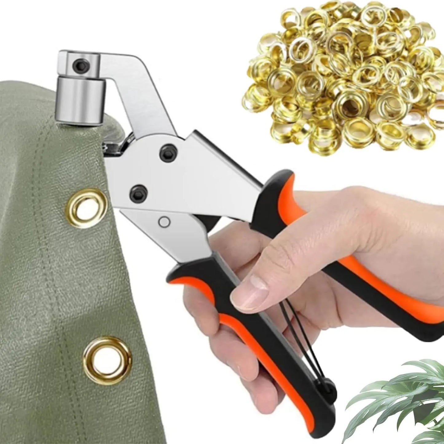 Snapfixmate Professional Grommet Kit: Heavy-Duty 3/8 Inch Eyelet Setter Tool with Handheld Pliers for Leather, Belts, Tarps, and Fabric