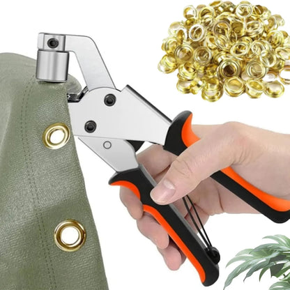 Snapfixmate Professional Grommet Kit: Heavy-Duty 3/8 Inch Eyelet Setter Tool with Handheld Pliers for Leather, Belts, Tarps, and Fabric