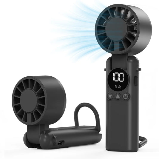 SINLEY Portable Handheld Turbo Fan, 199 Gear Wind, Battery Operated, up to 20 Working Hours, 3 in 1 Hand Fans with Air Turbo Tech Cooling Fan for Outdoor Activities, Travel
