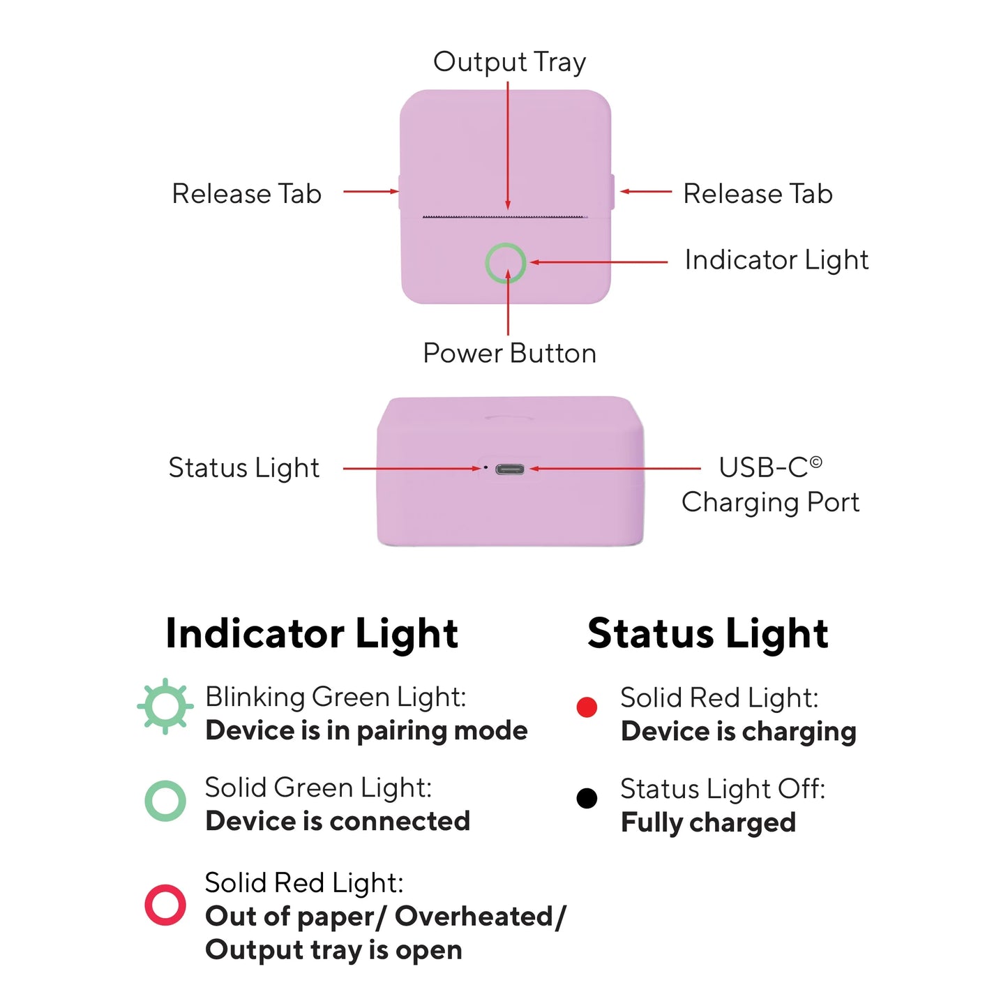 CTP500 Wireless Mini Inkless Thermal Printer and Label Maker - Ideal for Android and iOS Users in Elegant Purple