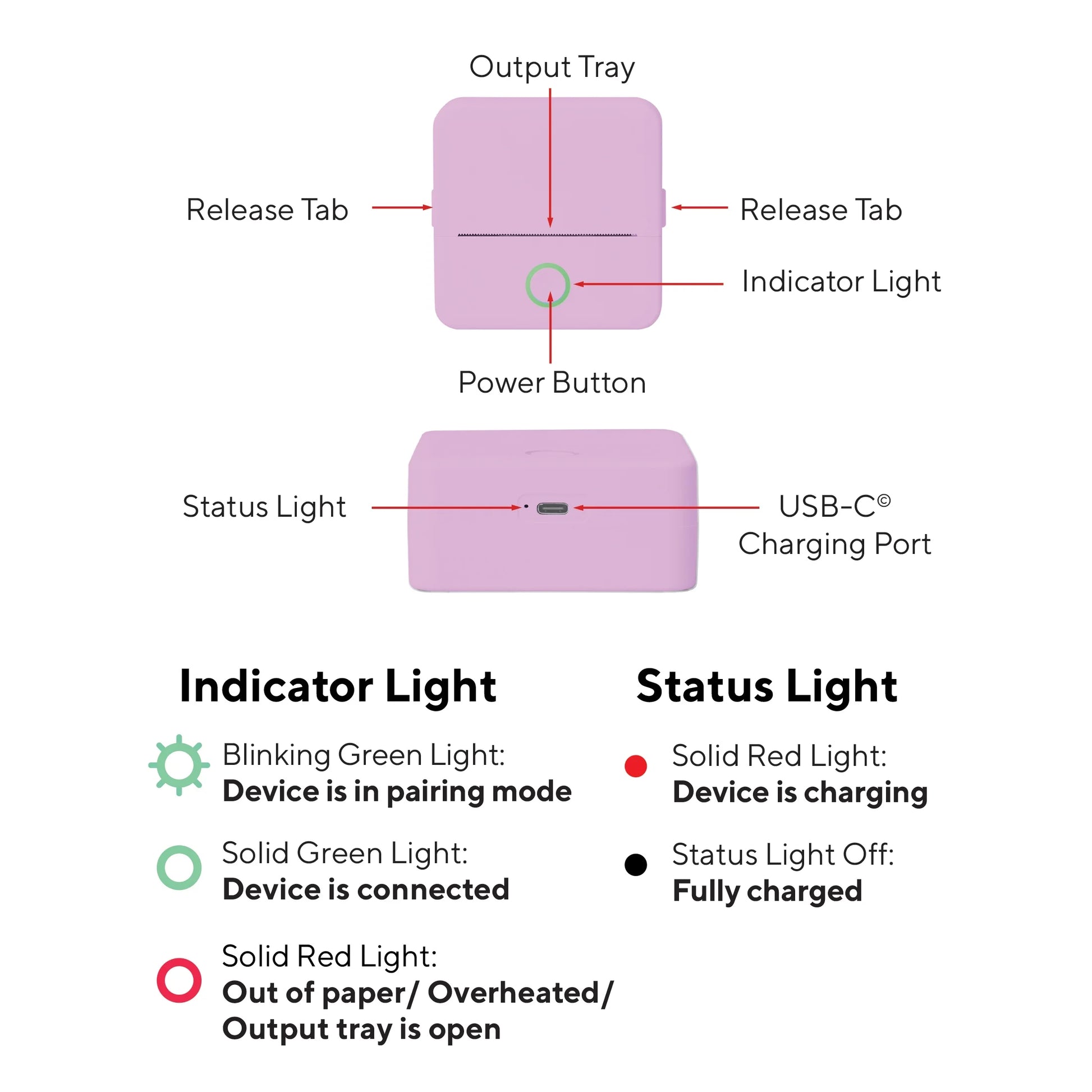 CTP500 Wireless Mini Inkless Thermal Printer and Label Maker - Ideal for Android and iOS Users in Elegant Purple