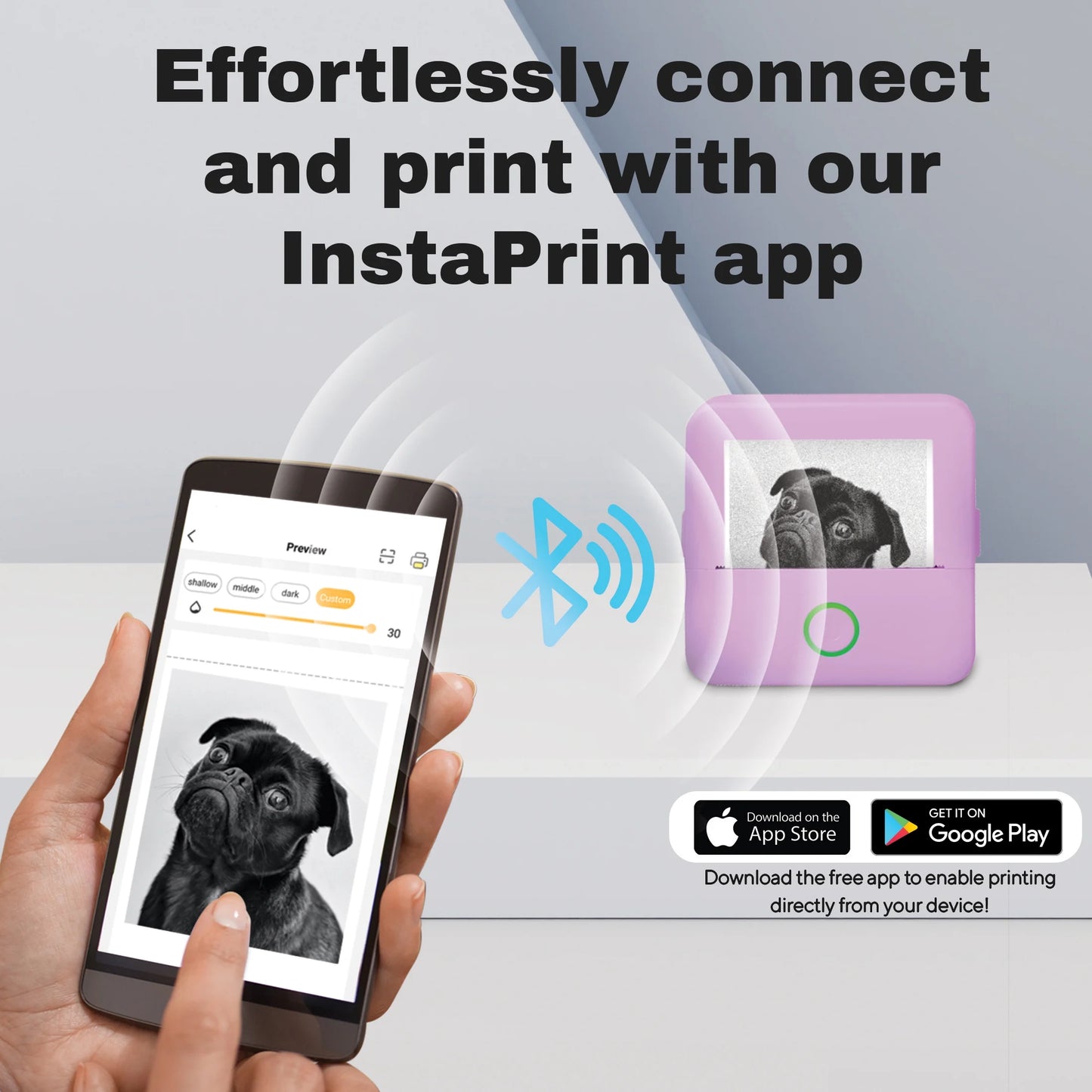 CTP500 Wireless Mini Inkless Thermal Printer and Label Maker - Ideal for Android and iOS Users in Elegant Purple