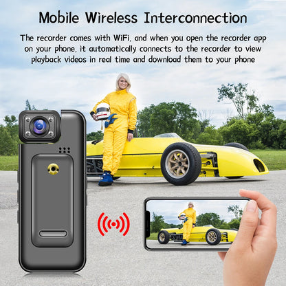 4K Wifi Mini Camera Ultra HD Portable Digital Video Recorder with Infrared Night Vision for Police Bodycam Sports DV and Riding