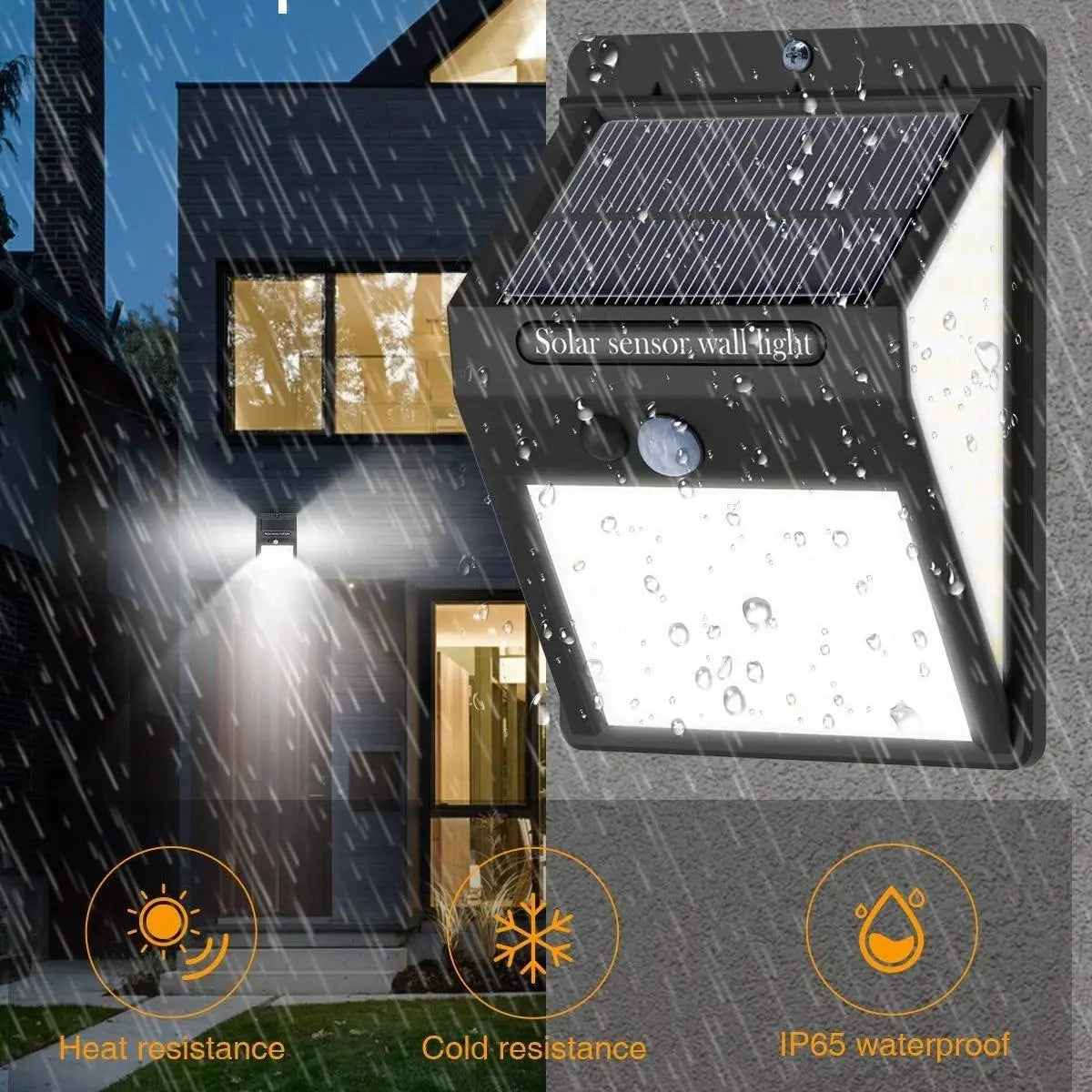 140-LED Solar Security Lights for Outdoor Use, 270° Wide-Angle Waterproof Solar-Powered Durable Wall Lights with 3 Modes, Ideal for Garden, Fence, Door and Yard