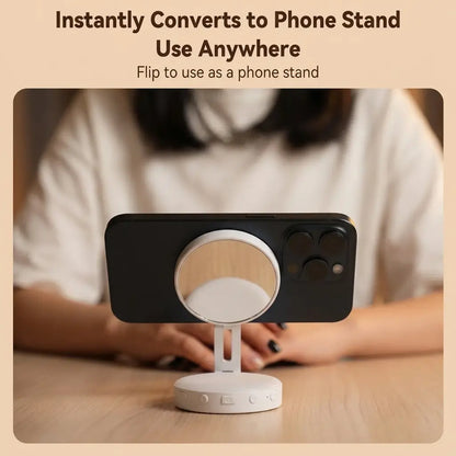 Summervibes 4-In-1 Magnetic Selfie Light, 360° Full-Ring LED Light with No Dead Angles, 3 Light Modes with Adjustable Brightness, Rechargeable & Portable with Built-In Phone Stand, On-The-Go Essential for Makeup & Selfies