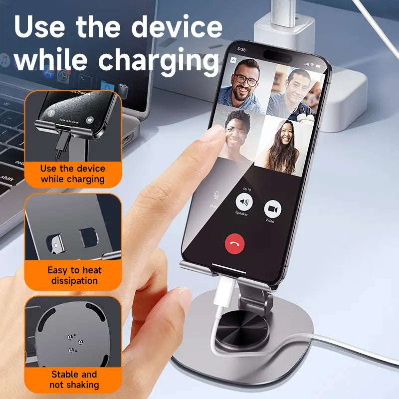 360-Degree Stable Cellphone & Tablet Mount, Adjustable Compact Phone Holder with Ultra-Strong Support, Portable Electronics Accessories