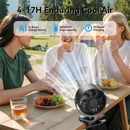 Small clip-on fan for everyday comfort