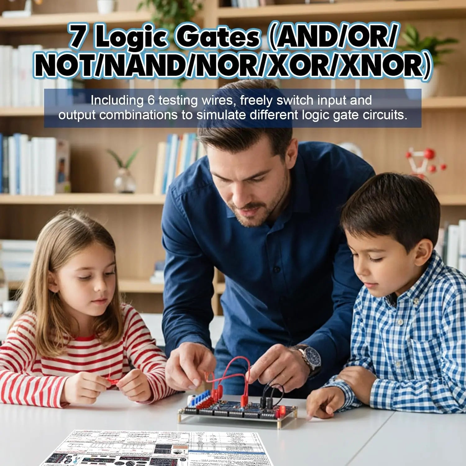 DIY Logic Gate Circuit Soldering Kit–Basic Logic Gate Learning Kit with Interactive LED Simulation, Electronics Soldering Practice Kit for Middle High School College Students STEM Education