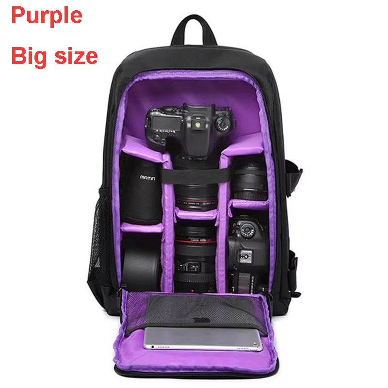 Stay Ready for Adventure with Our Waterproof DSLR Backpack - Perfect for Nikon & Canon Lovers! 📸🌧️ #CameraGear #PhotographyEssentials