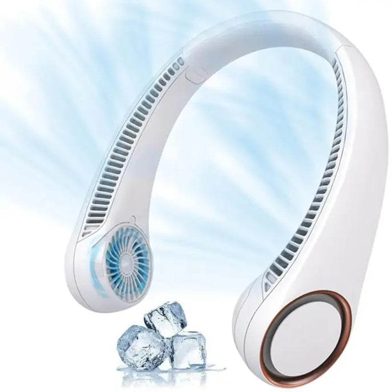 Portable wearable fan for travel and outdoor use