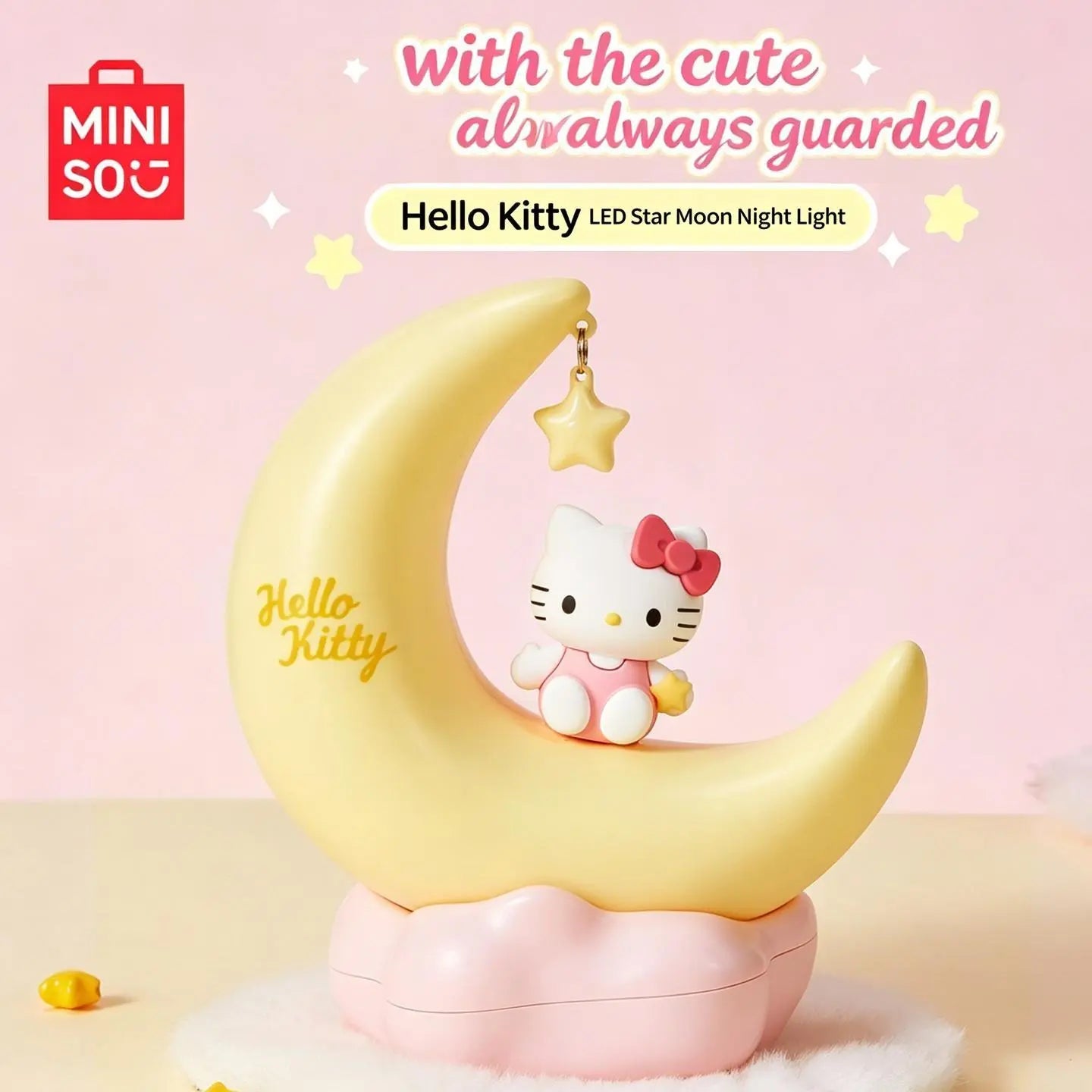 MINISO Hello Kitty Red & White Series LED Apple Night Light, HK Sweet Style LED Bedside Lamp, Cute Creative Bedside Lamp & Decorative Gift for Girls,#Summervibes