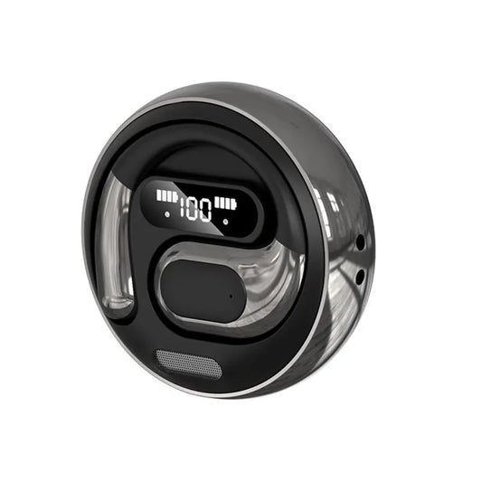 PAVUN Open Ear Headphones outside the Ear Wireless Ear Hanging Bluetooth Headset,Built-In Microphone,Led Power Display,Ows over the Ear Open Ear Buds Earbuds outside the Ear Headphones Bone Air Conduction Earbuds