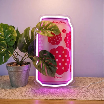 Beer Can LED Neon Sign - USB Powered Wall Decor for Home Bars, Garages, Man Caves, and Parties - Ideal Gift for Men
