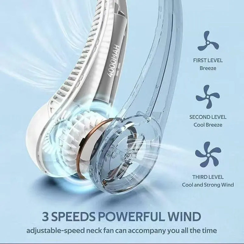 Rechargeable wearable fan product detail
