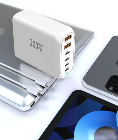 200W PD Charger for Mobile Phones and Electronics - Universal USB Wall Charger