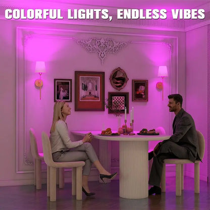 Silver Wall Mounted LED Sconce - Rechargeable, Wiring-Free, Dimmable RGB Bulb for Indoor Ambient Lighting in Living Spaces, Study, and Dining Areas