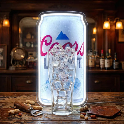 Beer Can LED Neon Sign - USB Powered Wall Decor for Home Bars, Garages, Man Caves, and Parties - Ideal Gift for Men