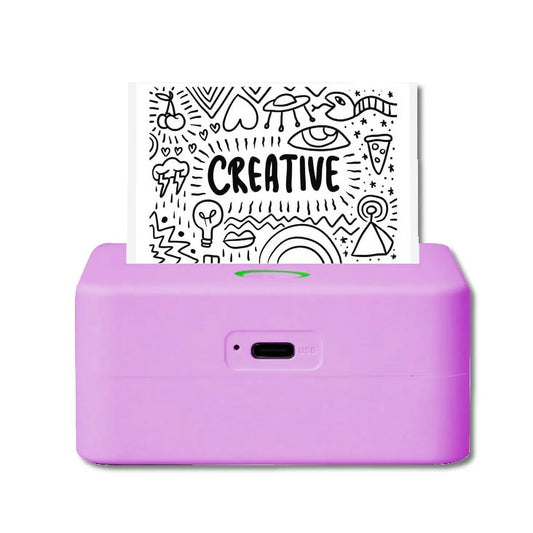 CTP500 Wireless Mini Inkless Thermal Printer and Label Maker - Ideal for Android and iOS Users in Elegant Purple