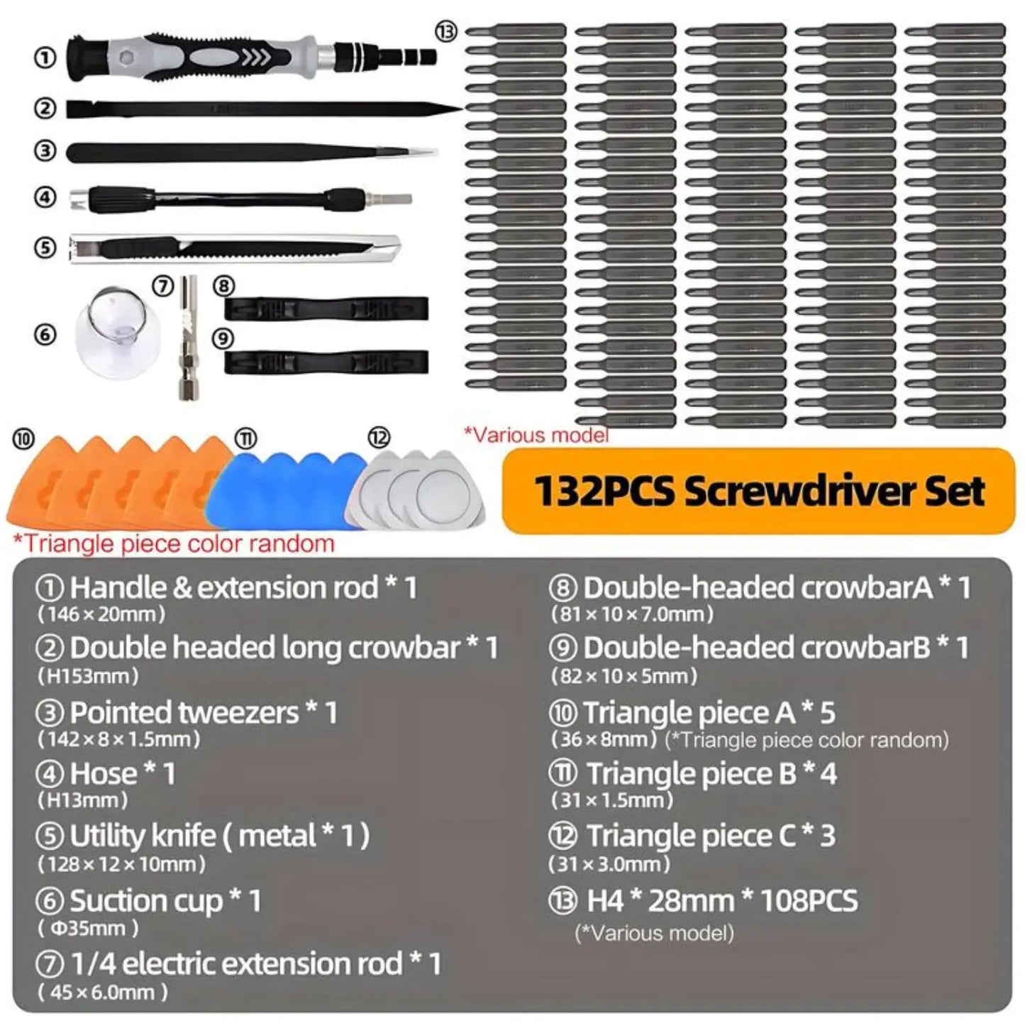 【Tiktokshopholidayhaul】132 in 1 Precision Screwdriver Hardware Set, Magnetic Screwdriver Tool Set with 108Pcs Bits, Multipurpose Screwdriver Tool Kit for Repairing Phone, Heavy Duty Industrial Tools, Precision Ratchet Screwdriver