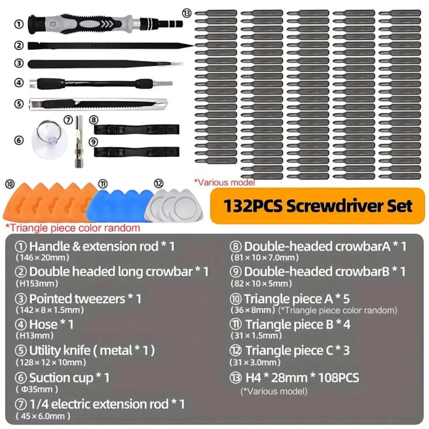 【Tiktokshopholidayhaul】132 in 1 Precision Screwdriver Hardware Set, Magnetic Screwdriver Tool Set with 108Pcs Bits, Multipurpose Screwdriver Tool Kit for Repairing Phone, Heavy Duty Industrial Tools, Precision Ratchet Screwdriver