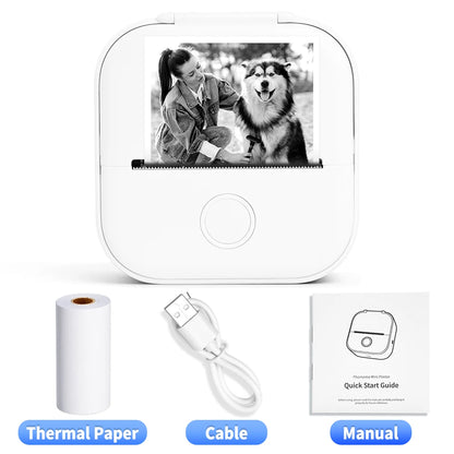 Portable Mini Thermal Printer T02 - Your Ideal Companion for DIY Sticker Labeling and Creative Projects