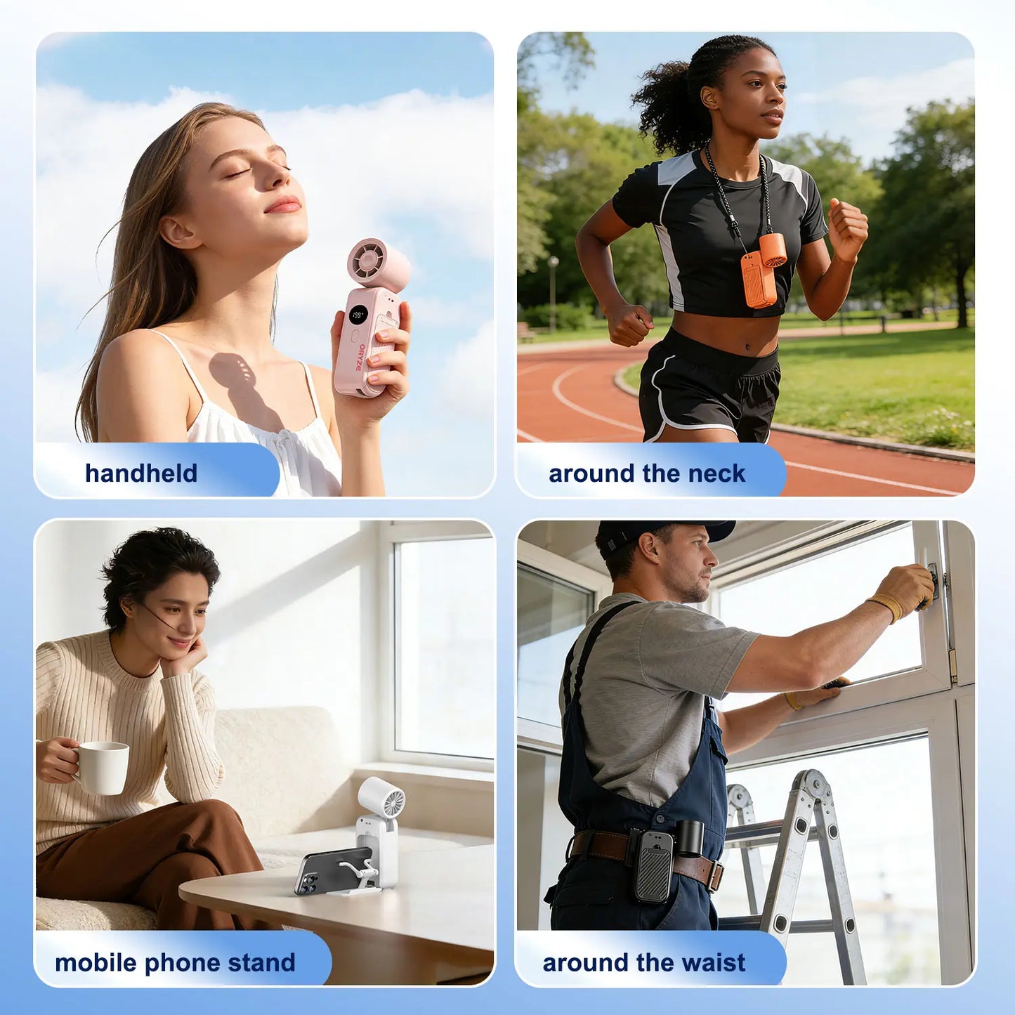 Portable phone holder fan