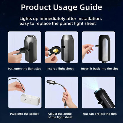 Galaxy Planet Projector 360° Rotating LED Star Night Light, 10 Modes USB Powered Portable Planet Lamp for Christmas Bedroom Decor Home Party Atmosphere Gift Party Gifts, Illuminated Novelty Lighting, Light-Up Novelty Lighting
