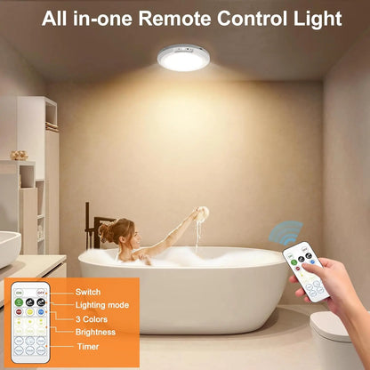 Rechargeable Wireless Sensor Ceiling Light with Remote Control and USB Charging for Versatile Indoor and Outdoor Use