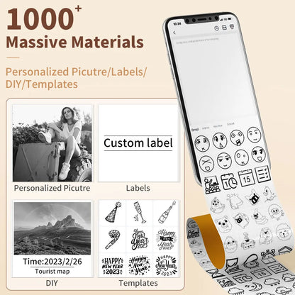 Portable Mini Thermal Printer T02 - Your Ideal Companion for DIY Sticker Labeling and Creative Projects