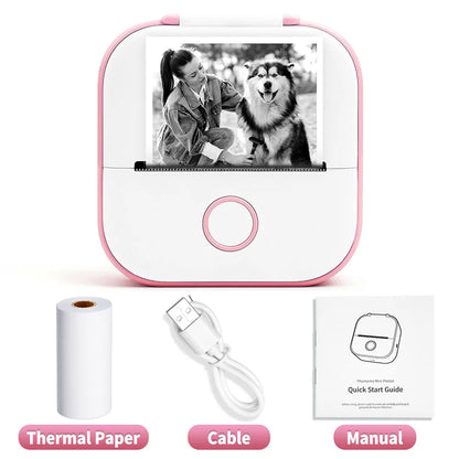 Portable Mini Thermal Printer T02 - Your Ideal Companion for DIY Sticker Labeling and Creative Projects