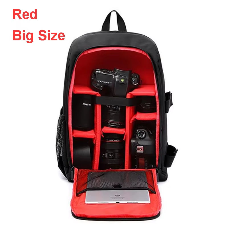 Stay Ready for Adventure with Our Waterproof DSLR Backpack - Perfect for Nikon & Canon Lovers! 📸🌧️ #CameraGear #PhotographyEssentials