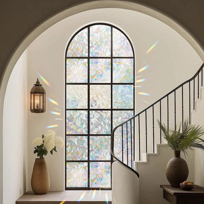 Dktie 17.7" X 78.7" Rainbow Window Film, 3D Decorative Window Vinyl, Anti-Uv & Heat Blocking, Easy Install Electrostatic Cling, Deliver Installation Tools