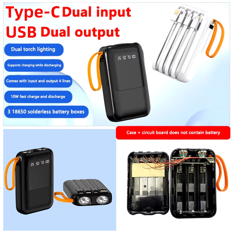 4-in-1 Mini Power Bank - Fast Charging Solution for iPhone and Xiaomi, Ideal for Portable Use